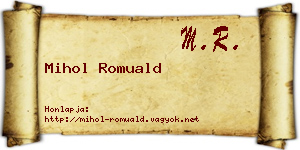 Mihol Romuald névjegykártya